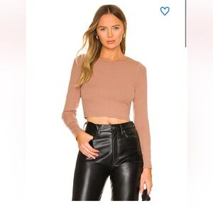 NWOT Superdown Bella Long Sleeve Top Color: Toast, Small